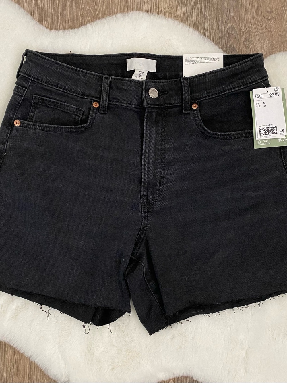 H&M Charcoal Grey Denim Shorts